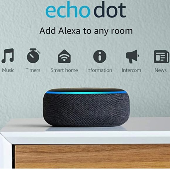 Amazon Echo Dot Third Generation Charcoal NWT - Picture 1 of 7